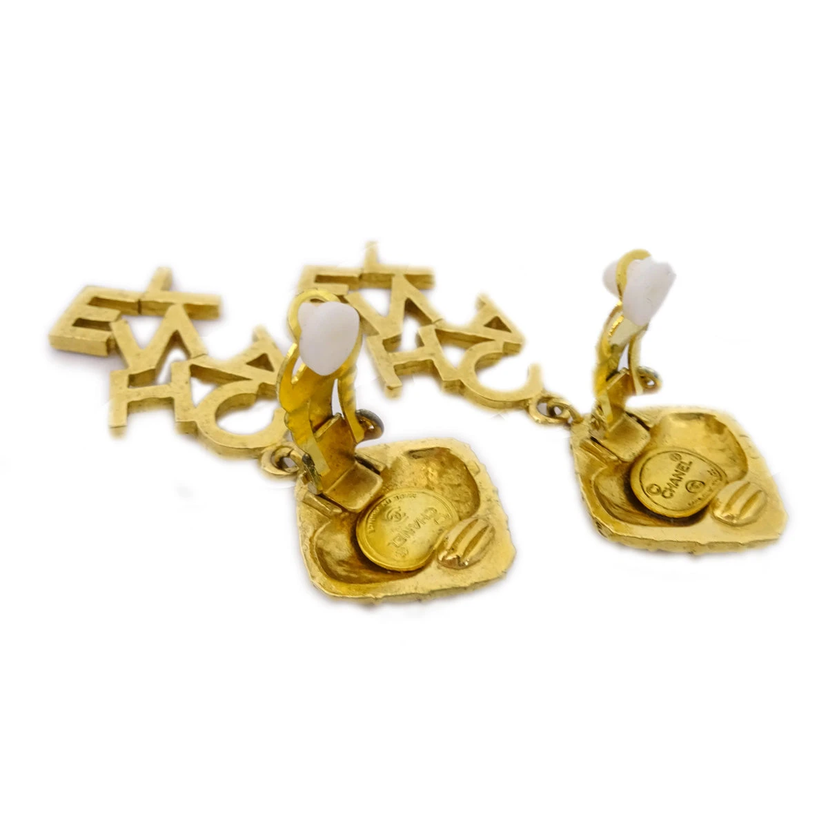 AMORE Vintage CHANEL Dangle Earrings Clip-On Gold 150278 4 AMORE Vintage CHANEL Dangle Earrings Clip-On Gold 150278 - Image 2
