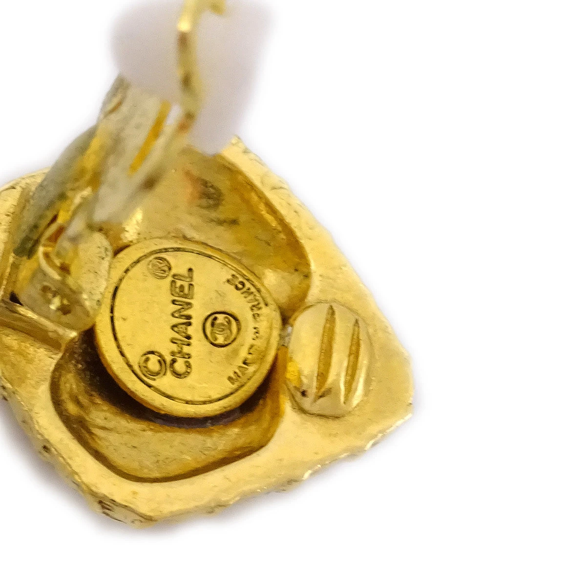 AMORE Vintage CHANEL Dangle Earrings Clip-On Gold 150278 5 AMORE Vintage CHANEL Dangle Earrings Clip-On Gold 150278 - Image 3