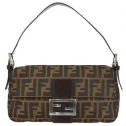 AMORE Vintage FENDI Brown Zucca Baguette Handbag 111871