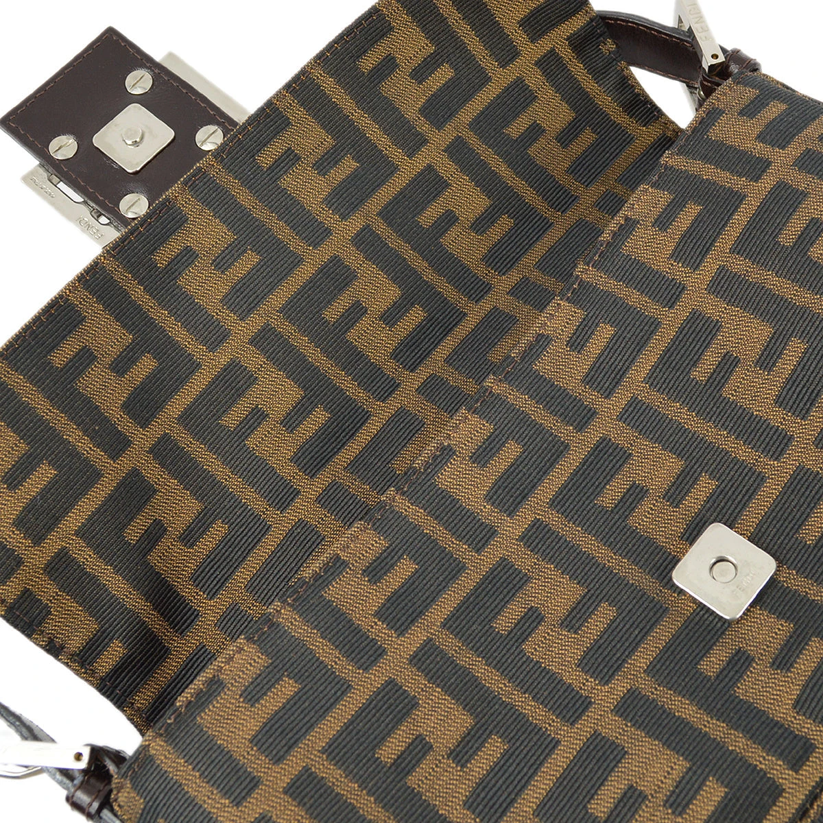 AMORE Vintage FENDI Brown Zucca Baguette Handbag 142056 10 AMORE Vintage FENDI Brown Zucca Baguette Handbag 142056 - Image 8