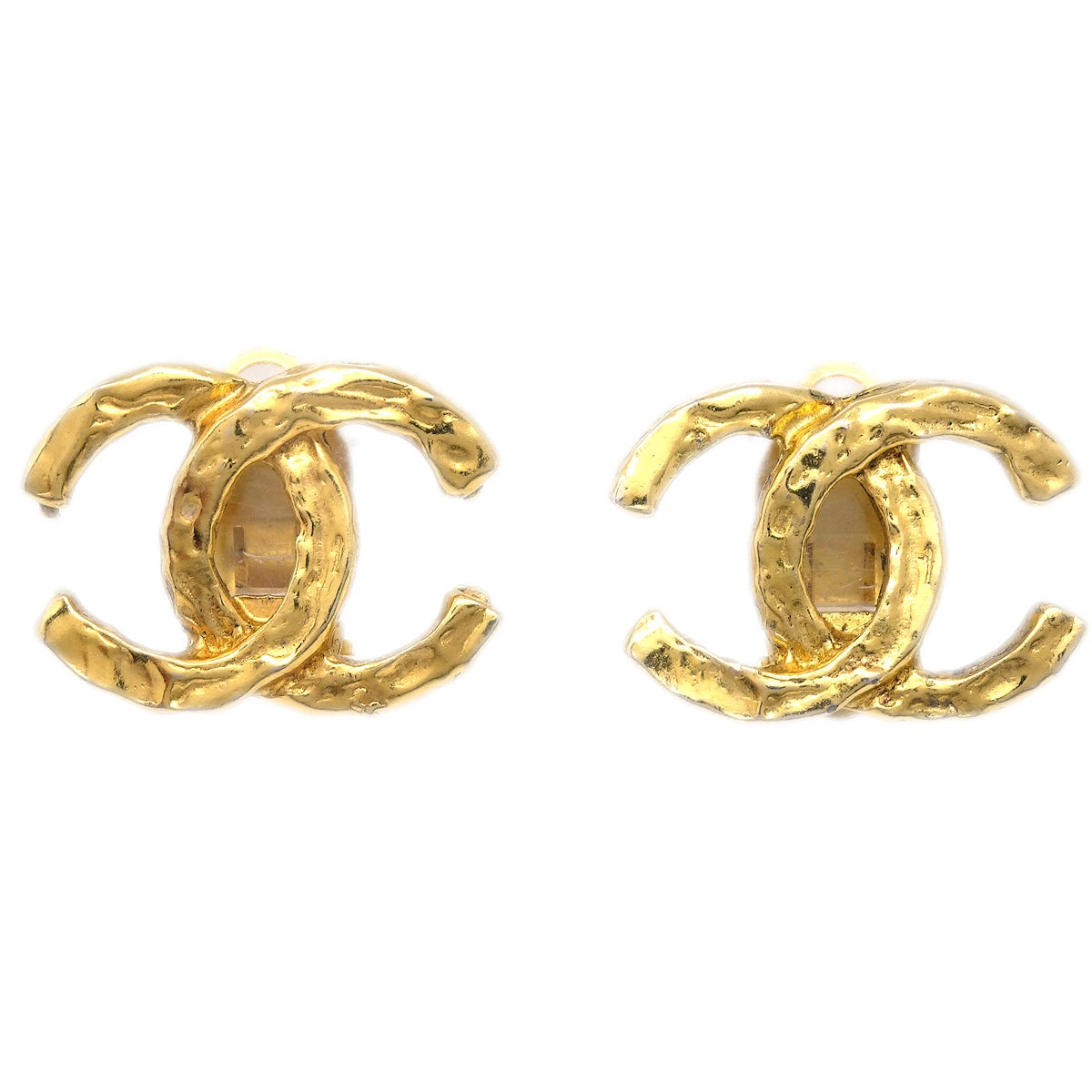 AMORE Vintage CHANEL CC Earrings Clip-On Gold 131967 3 AMORE Vintage CHANEL CC Earrings Clip-On Gold 131967