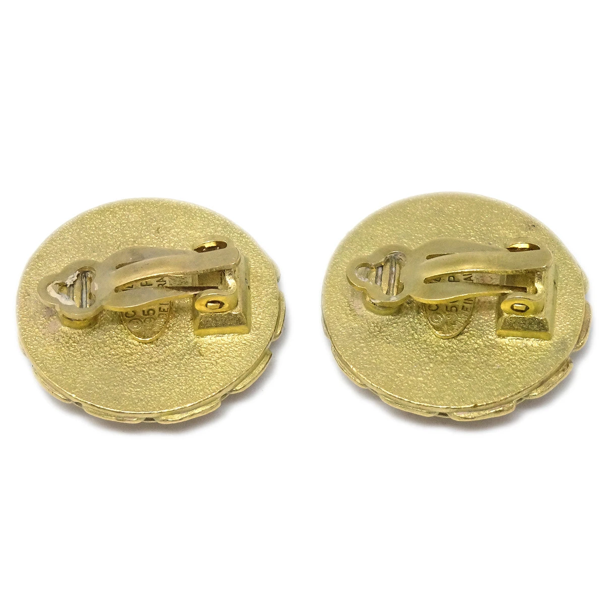 AMORE Vintage CHANEL Button Earrings Clip-On Gold Black 95P 142176 5 AMORE Vintage CHANEL Button Earrings Clip-On Gold Black 95P 142176 - Image 3