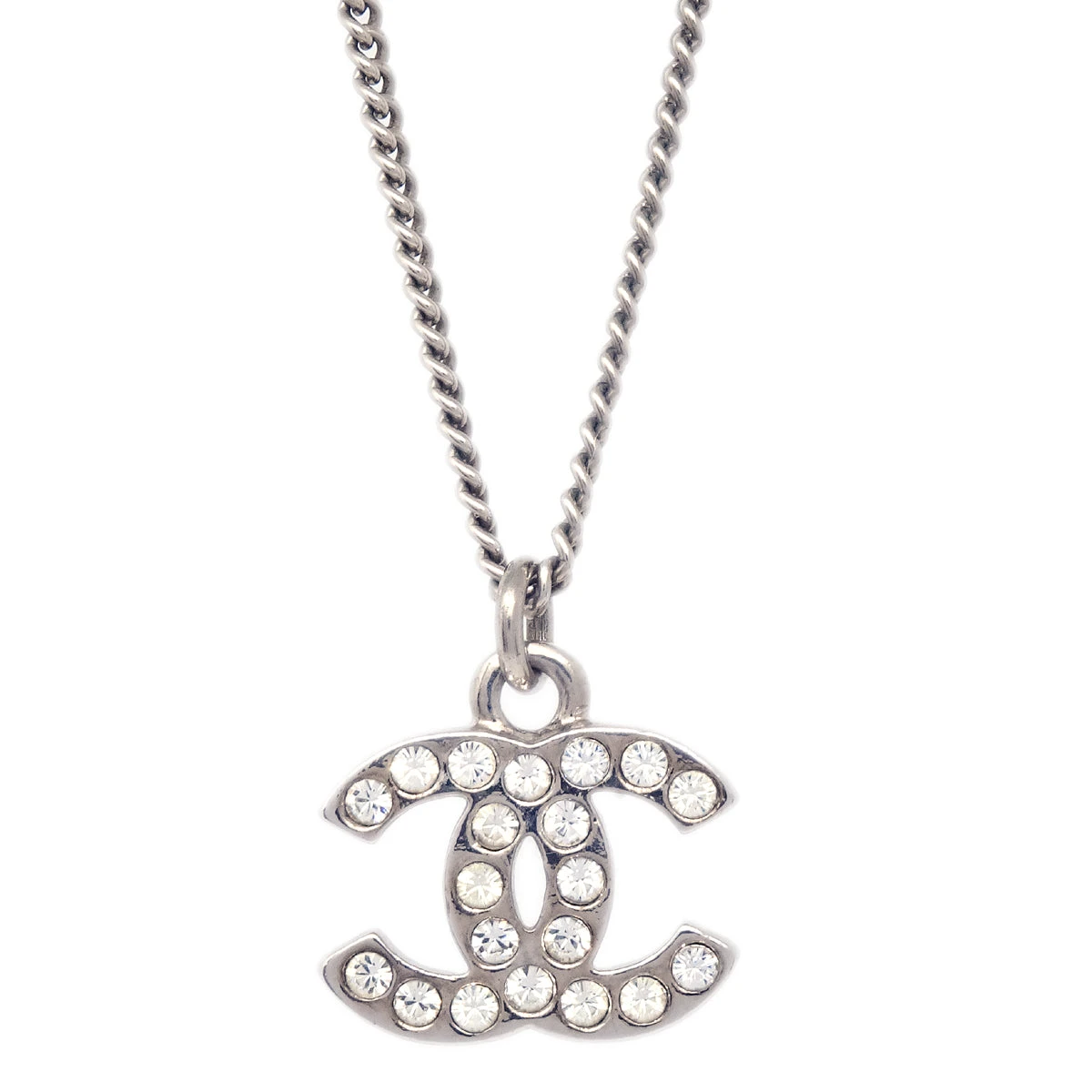 AMORE Vintage CHANEL 2011 Crystal & Silver CC Necklace 142099 3 AMORE Vintage CHANEL 2011 Crystal & Silver CC Necklace 142099