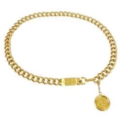 AMORE Vintage CHANEL Medallion Chain Belt Small Good 112195