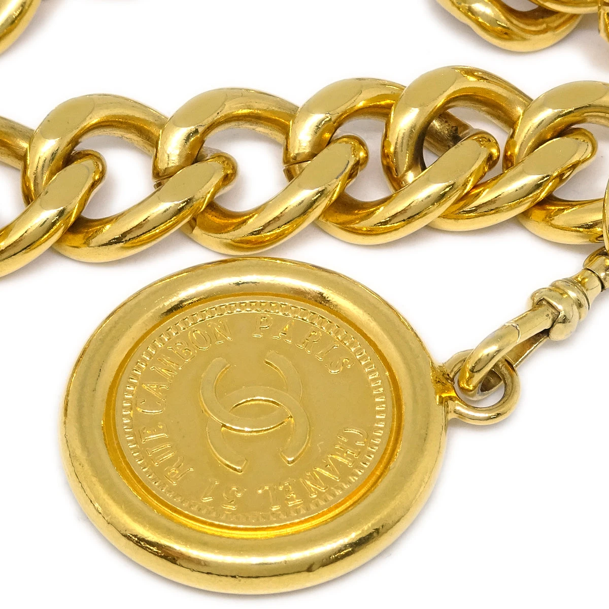 AMORE Vintage CHANEL Medallion Chain Belt Small Good 112195 4 AMORE Vintage CHANEL Medallion Chain Belt Small Good 112195 - Image 2