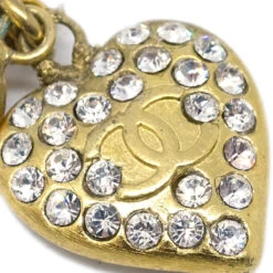 AMORE Vintage CHANEL Heart Chain Pendant Necklace Rhinestone Gold 02P 132320 -Best Jewelry Store 20240312 132320 03