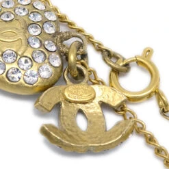 AMORE Vintage CHANEL Heart Chain Pendant Necklace Rhinestone Gold 02P 132320 -Best Jewelry Store 20240312 132320 04