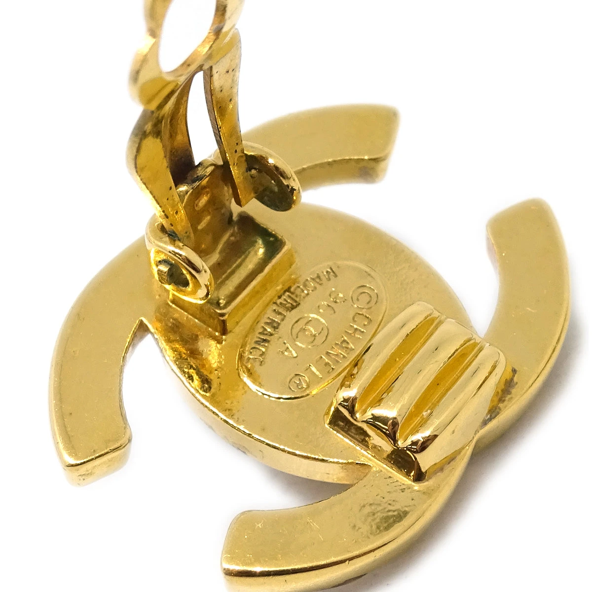 AMORE Vintage CHANEL Gold CC Turnlock Earrings Rhinestone Clip-On Small 96A 122300 6 AMORE Vintage CHANEL Gold CC Turnlock Earrings Rhinestone Clip-On Small 96A 122300 - Image 4