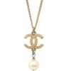 AMORE Vintage CHANEL CC Chain Pendant Necklace Artificial Pearl Gold 09A KK91780 -Best Jewelry Store 20240416 KK91780 01 45230b37 c642 489e 935d f2329268d277