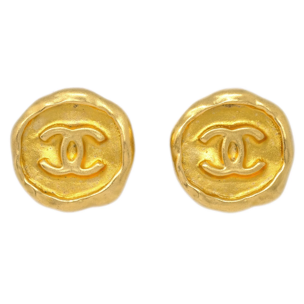 AMORE Vintage CHANEL Button Earrings Clip-On Gold 95A 152563 3 AMORE Vintage CHANEL Button Earrings Clip-On Gold 95A 152563