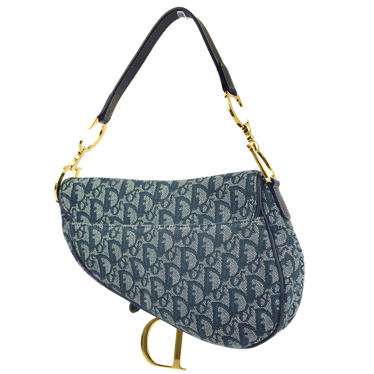 AMORE Vintage CHRISTIAN DIOR 2000 Navy Trotter Saddle Handbag 161395 4 AMORE Vintage CHRISTIAN DIOR 2000 Navy Trotter Saddle Handbag 161395 - Image 2