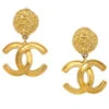 AMORE Vintage CHANEL Gold Dangle Earrings Clip-On 95A 161511