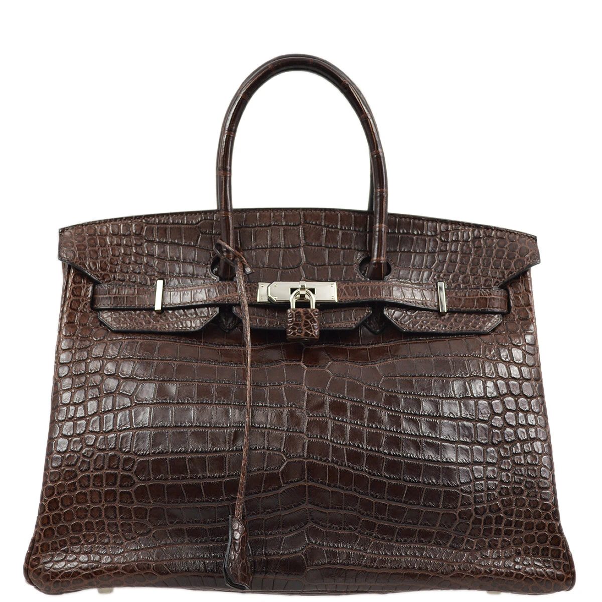 AMORE Vintage HERMES * 2005 Brown Matt Porosus Birkin 35 Handbag KK31257 3 AMORE Vintage HERMES * 2005 Brown Matt Porosus Birkin 35 Handbag KK31257