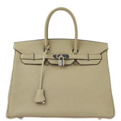 AMORE Vintage HERMES 2004 Tourterelle Gray Togo Birkin 35 Handbag 172065