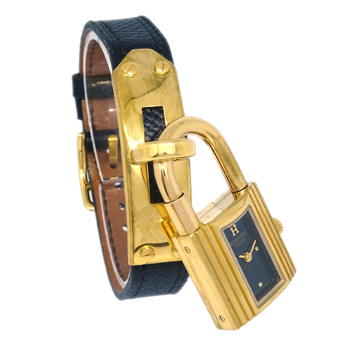 AMORE Vintage HERMES 1994 Kelly Watch Black Courchevel 113619 3 AMORE Vintage HERMES 1994 Kelly Watch Black Courchevel 113619