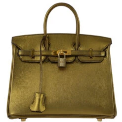 AMORE Vintage HERMES * 2004 Gold Chevre Birkin 25 Handbag 43929