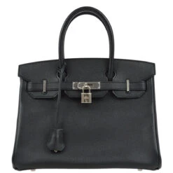 AMORE Vintage HERMES 2012 Black Epsom Birkin 30 Handbag 182114