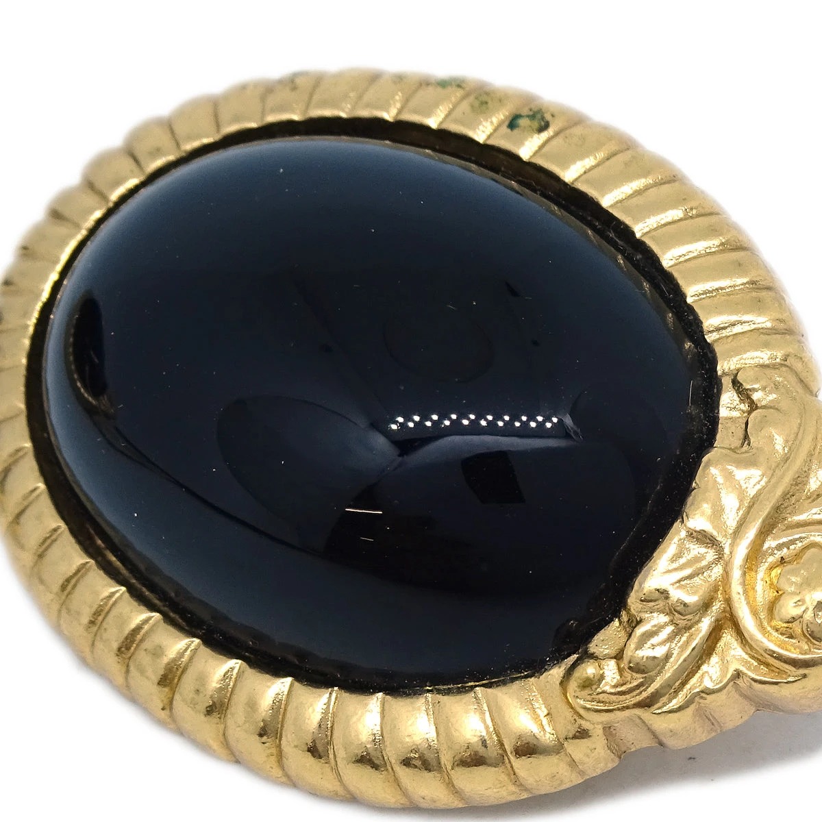 AMORE Vintage GIVENCHY Stone Oval Earrings Clip-On Black 161749 4 AMORE Vintage GIVENCHY Stone Oval Earrings Clip-On Black 161749 - Image 2