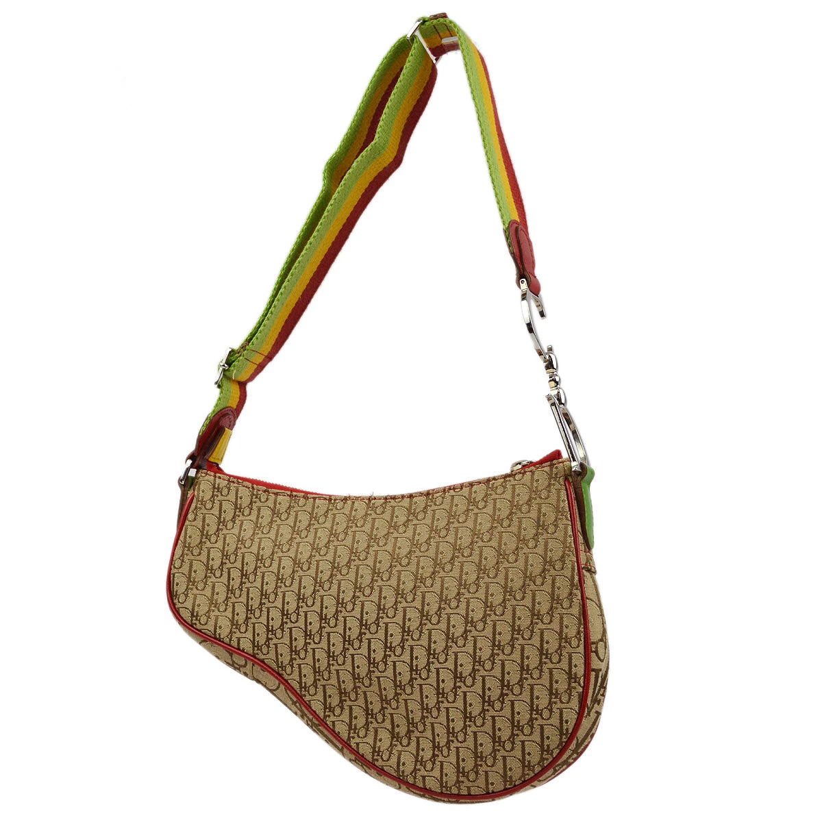 AMORE Vintage CHRISTIAN DIOR Rasta-Color Trotter Saddle Shoulder Bag 161894 4 AMORE Vintage CHRISTIAN DIOR Rasta-Color Trotter Saddle Shoulder Bag 161894 - Image 2