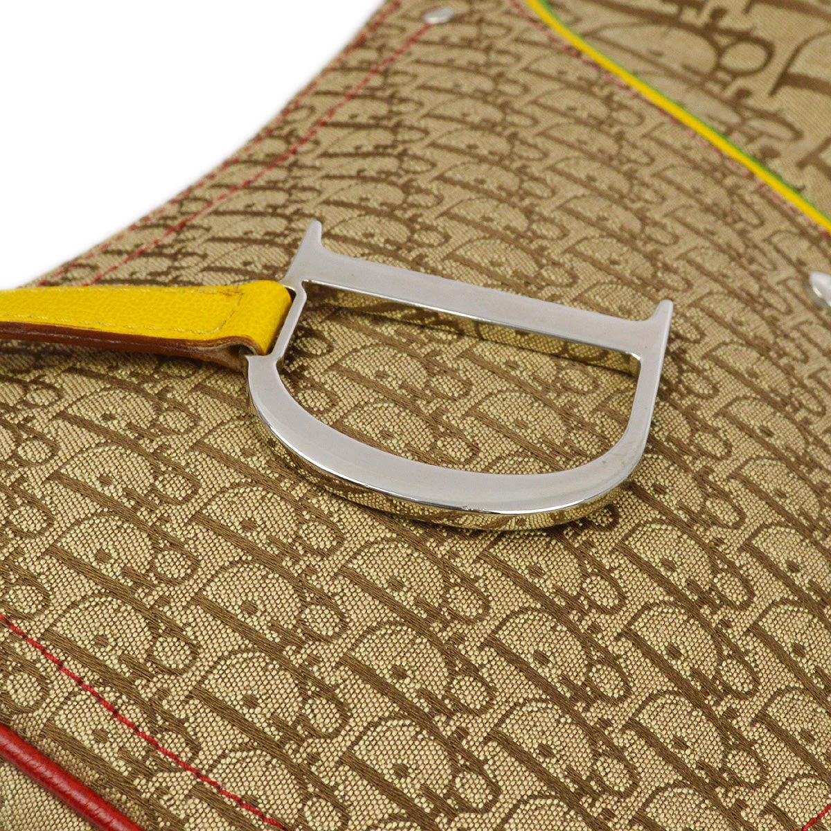 AMORE Vintage CHRISTIAN DIOR Rasta-Color Trotter Saddle Shoulder Bag 161894 6 AMORE Vintage CHRISTIAN DIOR Rasta-Color Trotter Saddle Shoulder Bag 161894 - Image 4