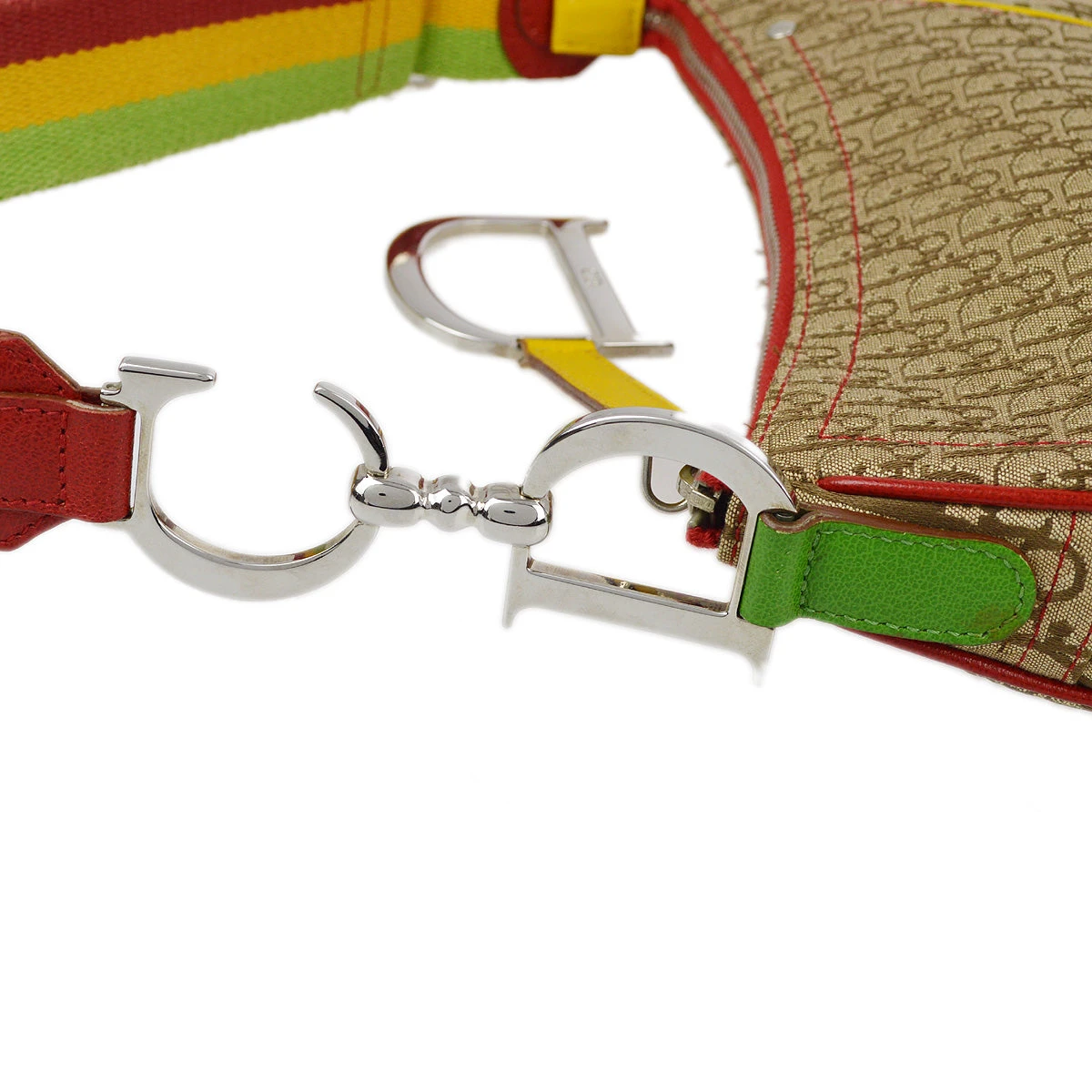 AMORE Vintage CHRISTIAN DIOR Rasta-Color Trotter Saddle Shoulder Bag 161894 7 AMORE Vintage CHRISTIAN DIOR Rasta-Color Trotter Saddle Shoulder Bag 161894 - Image 5
