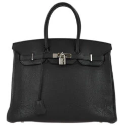 AMORE Vintage HERMES Black Togo Birkin 35 Handbag 191629