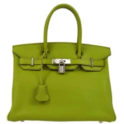 AMORE Vintage HERMES Anis Green Togo Birkin 30 Handbag 191642
