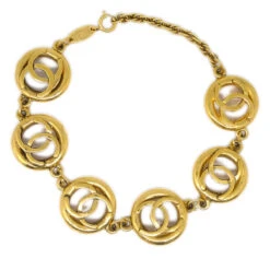 AMORE Vintage CHANEL CC Bracelet Gold 1982 181870