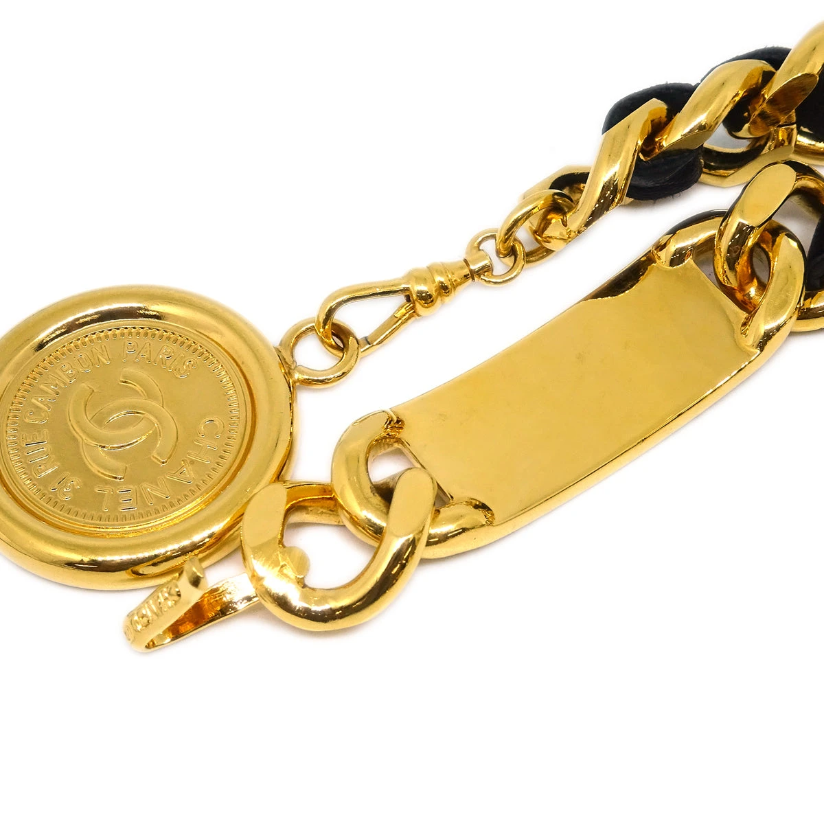 AMORE Vintage CHANEL Medallion Chain Belt Gold 95A Small Good 191728 4 AMORE Vintage CHANEL Medallion Chain Belt Gold 95A Small Good 191728 - Image 2