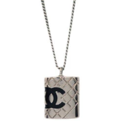 AMORE Vintage CHANEL Cambon Ligne Chain Necklace Pendant Silver 05C 192116