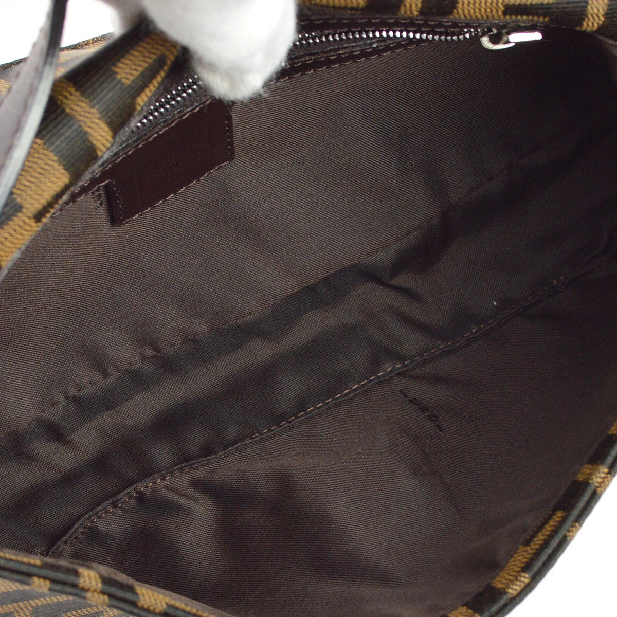AMORE Vintage FENDI Brown Zucca Baguette Handbag 173099 9 AMORE Vintage FENDI Brown Zucca Baguette Handbag 173099 - Image 7