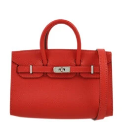AMORE Vintage HERMES Red Veau Epsom Tiny Birkin 2way Handbag 192476