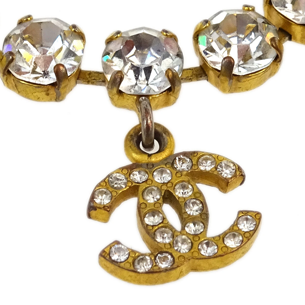 AMORE Vintage CHANEL Rhinestone Chain Bracelet Gold 95A 172495 4 AMORE Vintage CHANEL Rhinestone Chain Bracelet Gold 95A 172495 - Image 2