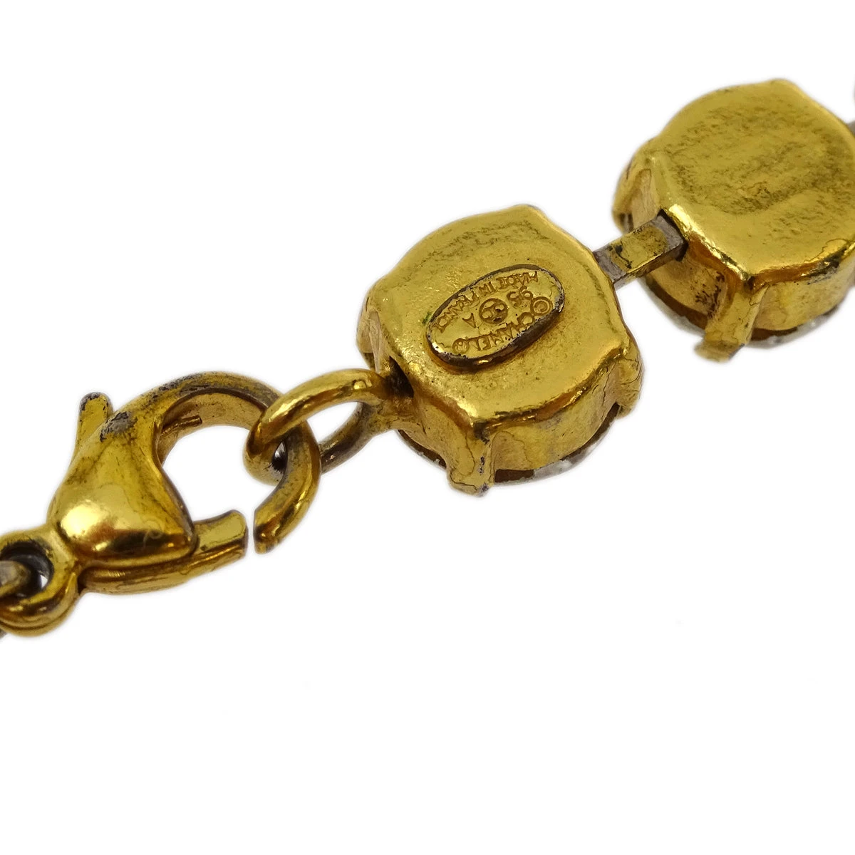 AMORE Vintage CHANEL Rhinestone Chain Bracelet Gold 95A 172495 6 AMORE Vintage CHANEL Rhinestone Chain Bracelet Gold 95A 172495 - Image 4