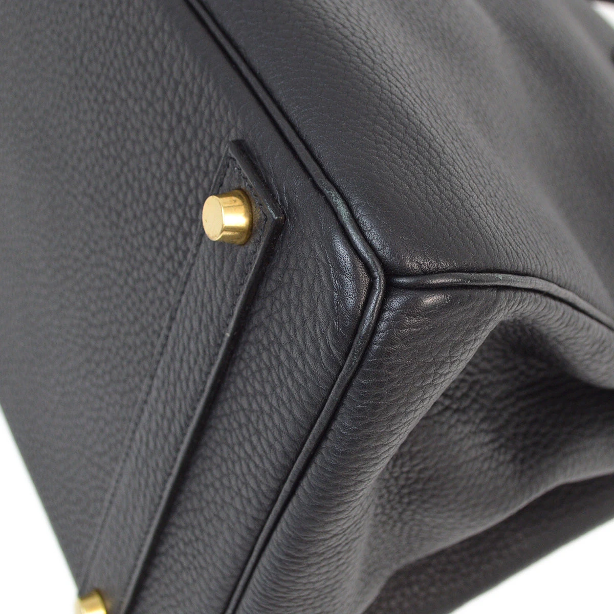 AMORE Vintage HERMES Black Fjord Birkin 40 Handbag 173156 5 AMORE Vintage HERMES Black Fjord Birkin 40 Handbag 173156 - Image 3