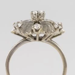 Sarl Baume French 1970s Diamonds 18 Karat White Gold Petals Ring -Best Jewelry Store 20 150 4 master