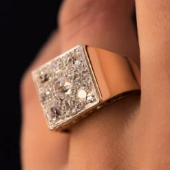 Sarl Baume 1930s Art Deco Diamond Paving 18 Karat Rose Gold Ring -Best Jewelry Store 20 156 11 master