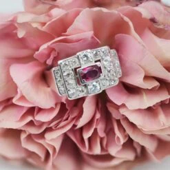 Sarl Baume 1930s Ruby Diamond Platinum Art Deco Ring -Best Jewelry Store 20 600 1 master