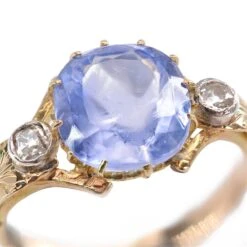Sarl Baume 19th Century Natural Sapphire Diamonds 18 Karat Yellow Gold Ring -Best Jewelry Store 21 38706 master
