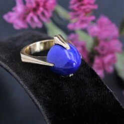 Sarl Baume French 1970s Lapis Lazuli 18 Karat Yellow Gold Ring -Best Jewelry Store 21 718 2 master