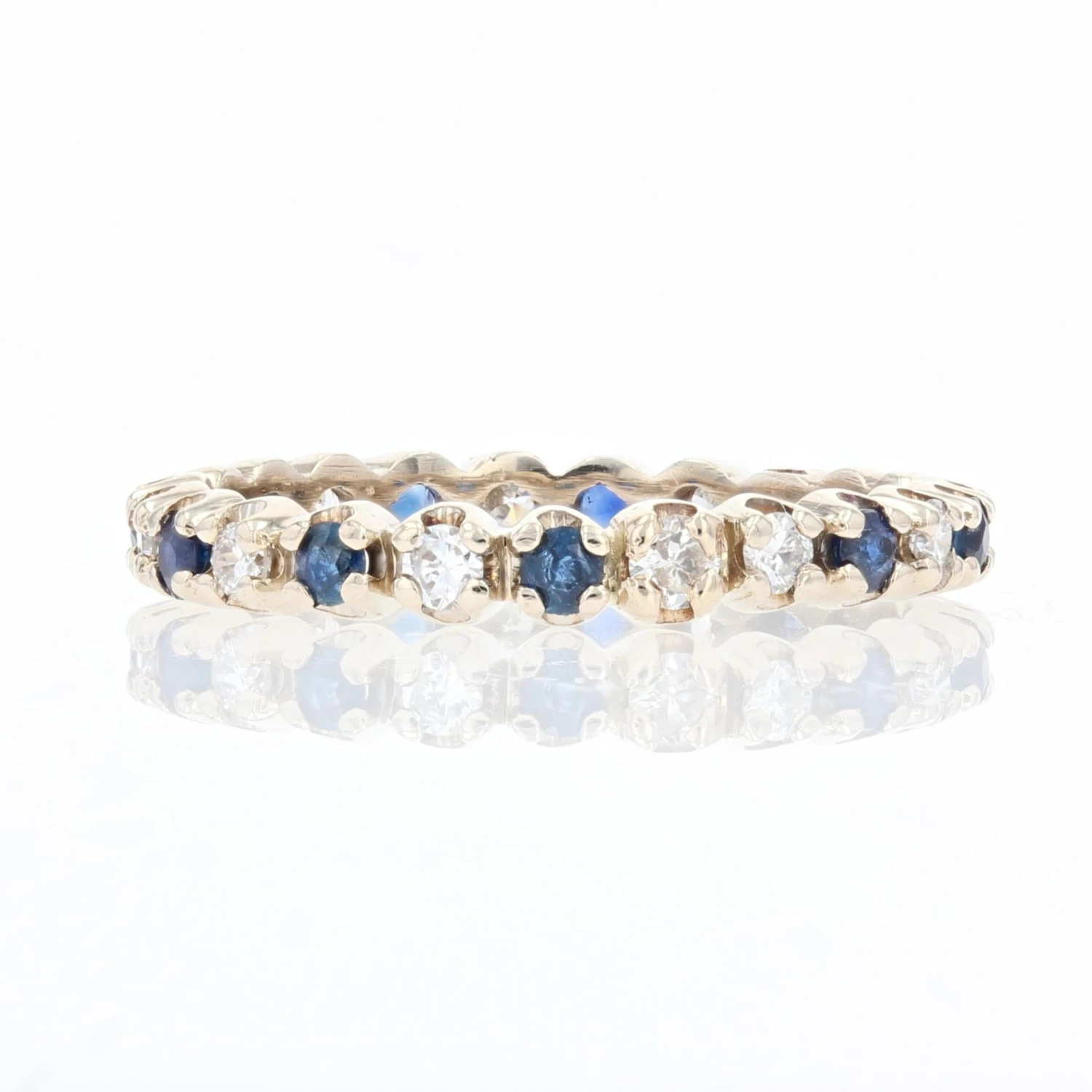 Sarl Baume Modern Sapphire Diamonds 18 Karat White Gold Wedding Ring 5 Sarl Baume Modern Sapphire Diamonds 18 Karat White Gold Wedding Ring - Image 3