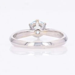 Sarl Baume French 1970s Aquamarine 18 Karat White Gold Solitaire Ring -Best Jewelry Store 22 34703 master