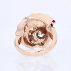 Sarl Baume 1940s Retro Rubis Diamonds 14 Karat Rose Gold Ring -Best Jewelry Store 22 34903 master
