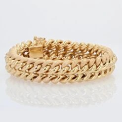 Sarl Baume French 20th Century Bright And Amati 18 Karat Yellow Gold Curb Bracelet -Best Jewelry Store 22 41204 master
