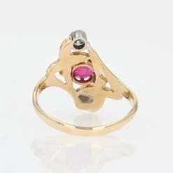 Sarl Baume Art Nouveau Ruby Diamonds 18 Karat Yellow Gold Ring -Best Jewelry Store 22 47803 master