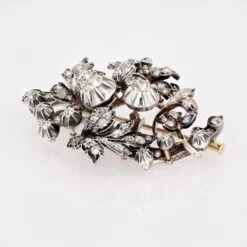 Sarl Baume 19th Century 3, 90 Carats Diamonds Bouquet Silver 18 Karat Yellow Gold Brooch -Best Jewelry Store 23 07702 master