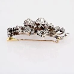 Sarl Baume 19th Century 3, 90 Carats Diamonds Bouquet Silver 18 Karat Yellow Gold Brooch -Best Jewelry Store 23 07703 master