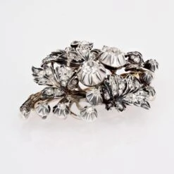 Sarl Baume 19th Century 3, 90 Carats Diamonds Bouquet Silver 18 Karat Yellow Gold Brooch -Best Jewelry Store 23 07704 master