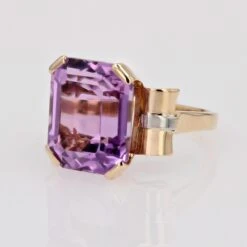 Sarl Baume French Retro 1950s 11.29 Carats Kunzite 18 Karat Yellow Gold Cocktail Ring -Best Jewelry Store 23 25702 master