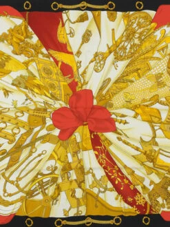 QOO Vintage HERMES Carres 90 Multi Motif Scarf Black/Red/Multi -Best Jewelry Store 240802082761 6